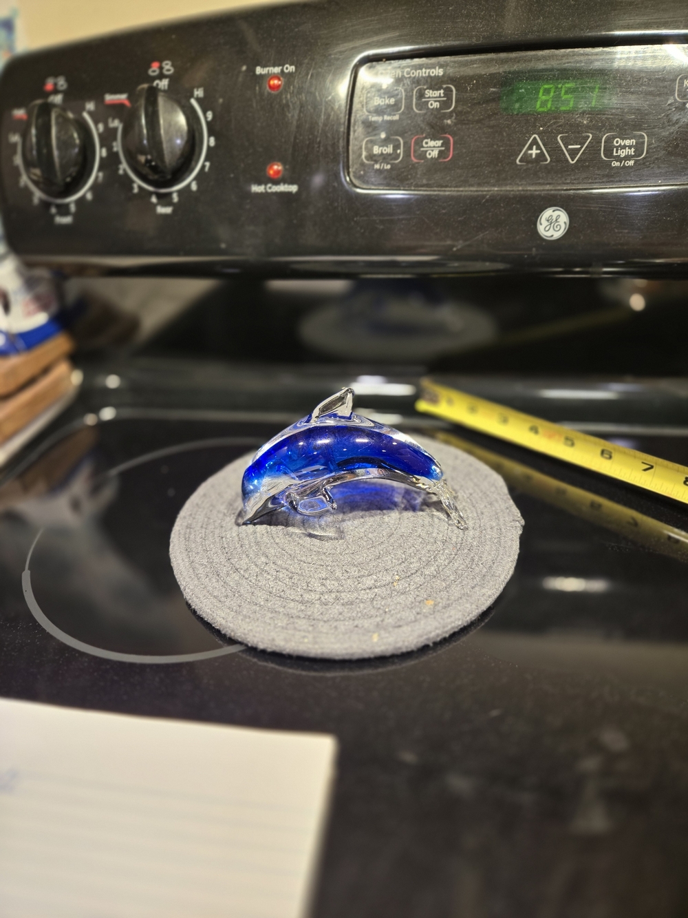 Blue Glass Dolphin Figurine - Handmade Home Art